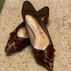 Sam Edelman Animal Print Flats with Red Accents